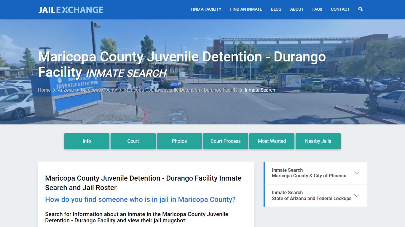 Inmate Search: Roster & Mugshots - Maricopa County Juvenile Detention ...